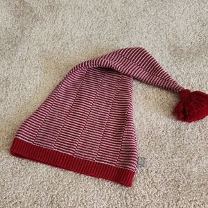 OYOY Mini Boy Striped Red and White Beanie Approx Size 1 - 3 Years